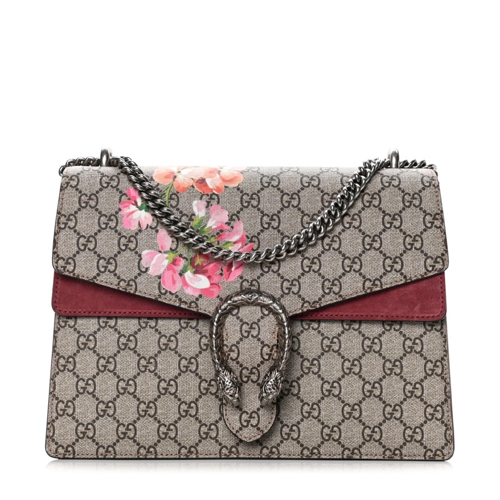 Gucci Beige and Red Floral Shoulder Bag